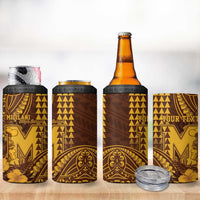 Personalised Hawaii Mililani High School 4 in 1 Can Cooler Tumbler Tribal Tattoo With Hibiscus Flowers LT05 - Polynesian Pride