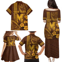 Personalised Hawaii Mililani High School Family Matching Puletasi and Hawaiian Shirt Tribal Tattoo With Hibiscus Flowers LT05 - Polynesian Pride