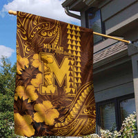 Hawaii Mililani High School Garden Flag Tribal Tattoo With Hibiscus Flowers