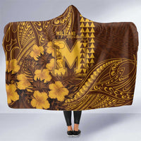 Hawaii Mililani High School Hooded Blanket Tribal Tattoo With Hibiscus Flowers