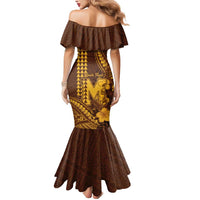 Personalised Hawaii Mililani High School Mermaid Dress Tribal Tattoo With Hibiscus Flowers