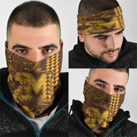 Hawaii Mililani High School Neck Gaiter Tribal Tattoo With Hibiscus Flowers