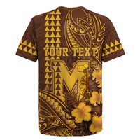 Personalised Hawaii Mililani High School Rugby Jersey Tribal Tattoo With Hibiscus Flowers