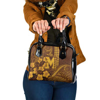 Hawaii Mililani High School Shoulder Handbag Tribal Tattoo With Hibiscus Flowers