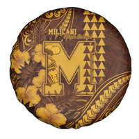 Hawaii Mililani High School Spare Tire Cover Tribal Tattoo With Hibiscus Flowers