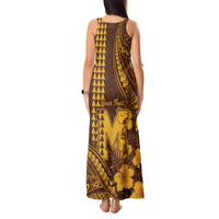 Personalised Hawaii Mililani High School Tank Maxi Dress Tribal Tattoo With Hibiscus Flowers
