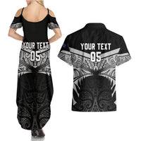 Custom New Zealand Cricket Couples Matching Summer Maxi Dress and Hawaiian Shirt Go Champions World Cup 2024 With Maori Pattern LT05 - Polynesian Pride