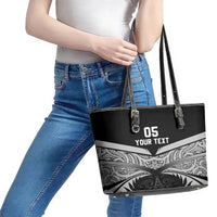 Custom New Zealand Cricket Leather Tote Bag Go Champions World Cup 2024 With Maori Pattern