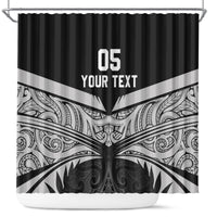 Custom New Zealand Cricket Shower Curtain Go Champions World Cup 2024 With Maori Pattern