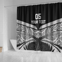 Custom New Zealand Cricket Shower Curtain Go Champions World Cup 2024 With Maori Pattern