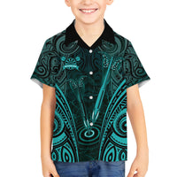 Personalised New Zealand Darts Family Matching Summer Maxi Dress and Hawaiian Shirt Turquoise Dart Board Maori Pattern