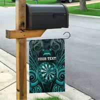 Personalised New Zealand Darts Garden Flag Turquoise Dart Board Maori Pattern