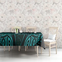 Personalised New Zealand Darts Tablecloth Turquoise Dart Board Maori Pattern