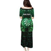Personalised New Zealand Darts Puletasi Green Dart Board Maori Pattern LT05 - Polynesian Pride