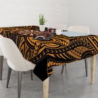 Personalised New Zealand Darts Tablecloth Gold Dart Board Maori Pattern