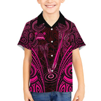 Personalised New Zealand Darts Hawaiian Shirt Pink Dart Board Maori Pattern