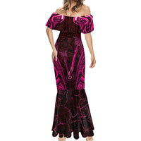 Personalised New Zealand Darts Mermaid Dress Pink Dart Board Maori Pattern LT05 - Polynesian Pride