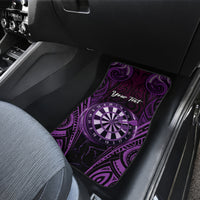 Personalised New Zealand Darts Car Mats Purple Dart Board Maori Pattern