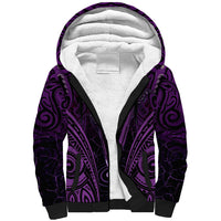 Personalised New Zealand Darts Sherpa Hoodie Purple Dart Board Maori Pattern LT05 Unisex Purple - Polynesian Pride