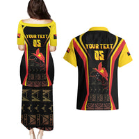 Custom Papua New Guinea Cricket Couples Matching Puletasi and Hawaiian Shirt 2024 World Cup