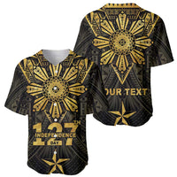 Personalised Philippines Independence Day Baseball Jersey Filipinos Sun Star Tribal