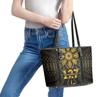 Philippines Independence Day Leather Tote Bag Filipinos Sun Star Tribal
