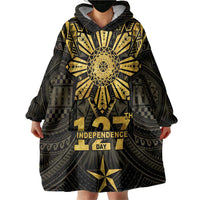 Personalised Philippines Independence Day Wearable Blanket Hoodie Filipinos Sun Star Tribal