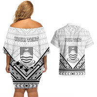 Personalised Kiribati Gospel Day Couples Matching Off Shoulder Short Dress and Hawaiian Shirt Coat Of Arms Polynesian Pattern LT05 - Polynesian Pride