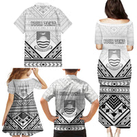 Personalised Kiribati Gospel Day Family Matching Puletasi and Hawaiian Shirt Coat Of Arms Polynesian Pattern