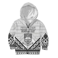 Personalised Kiribati Gospel Day Kid Hoodie Coat Of Arms Polynesian Pattern