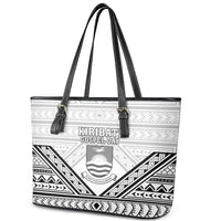 Kiribati Gospel Day Leather Tote Bag Coat Of Arms Polynesian Pattern