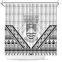 Kiribati Gospel Day Shower Curtain Coat Of Arms Polynesian Pattern