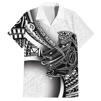 Solomon Islands Nguzunguzu Family Matching Off The Shoulder Long Sleeve Dress and Hawaiian Shirt Polynesian Tribal Pattern