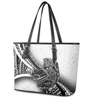 Solomon Islands Nguzunguzu Leather Tote Bag Polynesian Tribal Pattern LT05 - Polynesian Pride
