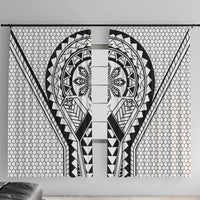 Philippines Batok Tribal Inspired Tattoo White Window Curtain LT05 With Hooks White - Polynesian Pride