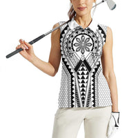 Philippines Batok Tribal Inspired Tattoo White Women Sleeveless Polo Shirt LT05 - Polynesian Pride