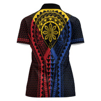 Philippines Batok Tribal Inspired Tattoo Women Polo Shirt LT05 - Polynesian Pride