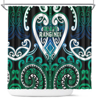 Aotearoa Ngati Ranginui Shower Curtain Maori Tribal Pattern LT05 Cyan - Polynesian Pride