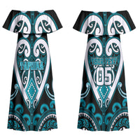 Custom Aotearoa Tapuika Couples Matching Off Shoulder Maxi Dress and Hawaiian Shirt Maori Tribal Pattern LT05 - Polynesian Pride