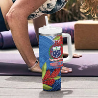 Personalised Samoa Tumbler With Handle Teuila Torch Ginger Mix Polynesian Tribal