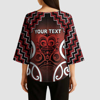 Personalised Aotearoa Mana Motuhake Kimono Sleeve Blouse Poutama With Maori Pattern - Polynesian Pride