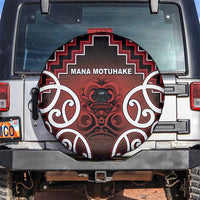 Aotearoa Mana Motuhake Spare Tire Cover Poutama With Maori Pattern - Polynesian Pride
