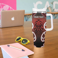 Personalised Aotearoa Mana Motuhake Tumbler With Handle Poutama With Maori Pattern - Polynesian Pride