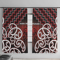 Aotearoa Mana Motuhake Window Curtain Poutama With Maori Pattern - Polynesian Pride