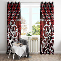 Aotearoa Mana Motuhake Window Curtain Poutama With Maori Pattern - Polynesian Pride