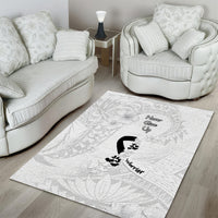 Lung Cancer Awareness Area Rug Never Give Up Polynesian Style LT05 - Polynesian Pride