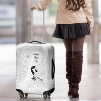 Lung Cancer Awareness Luggage Cover Never Give Up Polynesian Style LT05 - Polynesian Pride