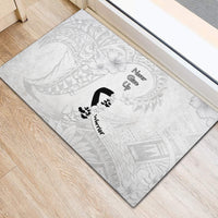 Lung Cancer Awareness Rubber Doormat Never Give Up Polynesian Style LT05 - Polynesian Pride