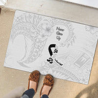 Lung Cancer Awareness Rubber Doormat Never Give Up Polynesian Style LT05 - Polynesian Pride