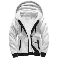 Lung Cancer Awareness Sherpa Hoodie Never Give Up Polynesian Style LT05 Unisex White - Polynesian Pride
